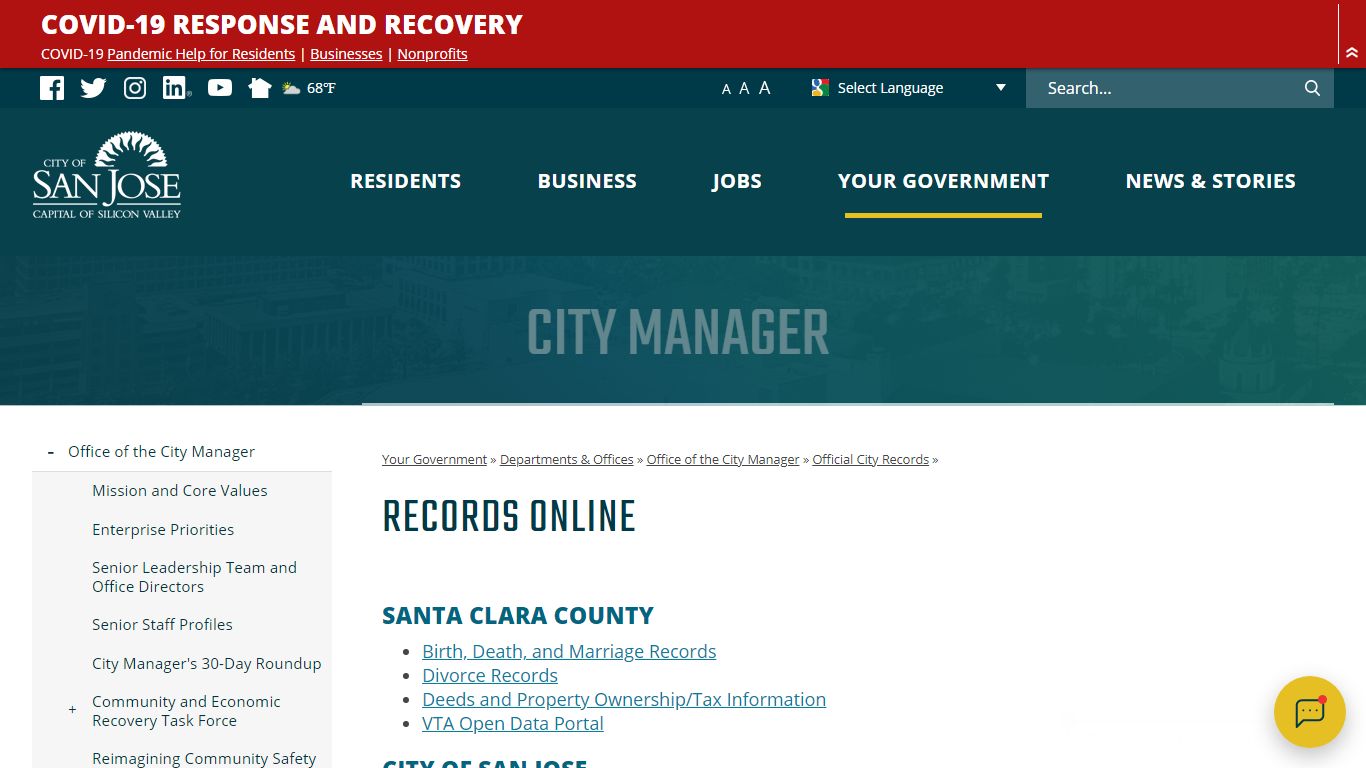 Records Online | City of San Jose